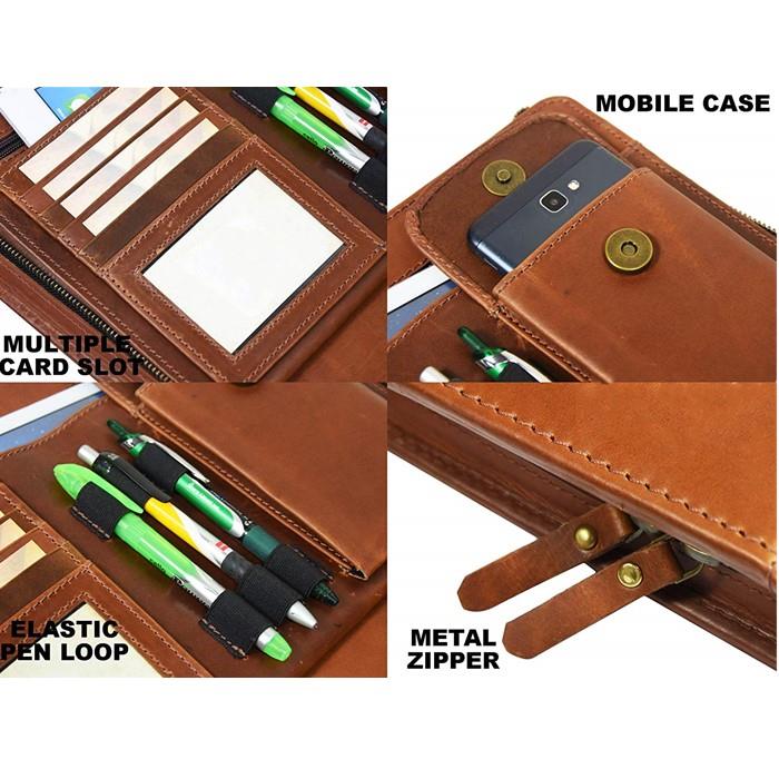 A4 Padhouder Leren Organizer-5.jpg met ritssluiting