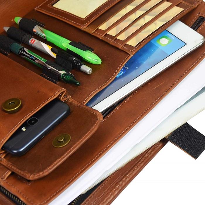 A4 Padhouder Leren Organizer-7.jpg met ritssluiting