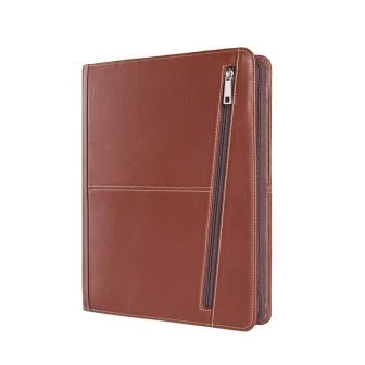 Uitbreidbare lederen zip-portefeuille